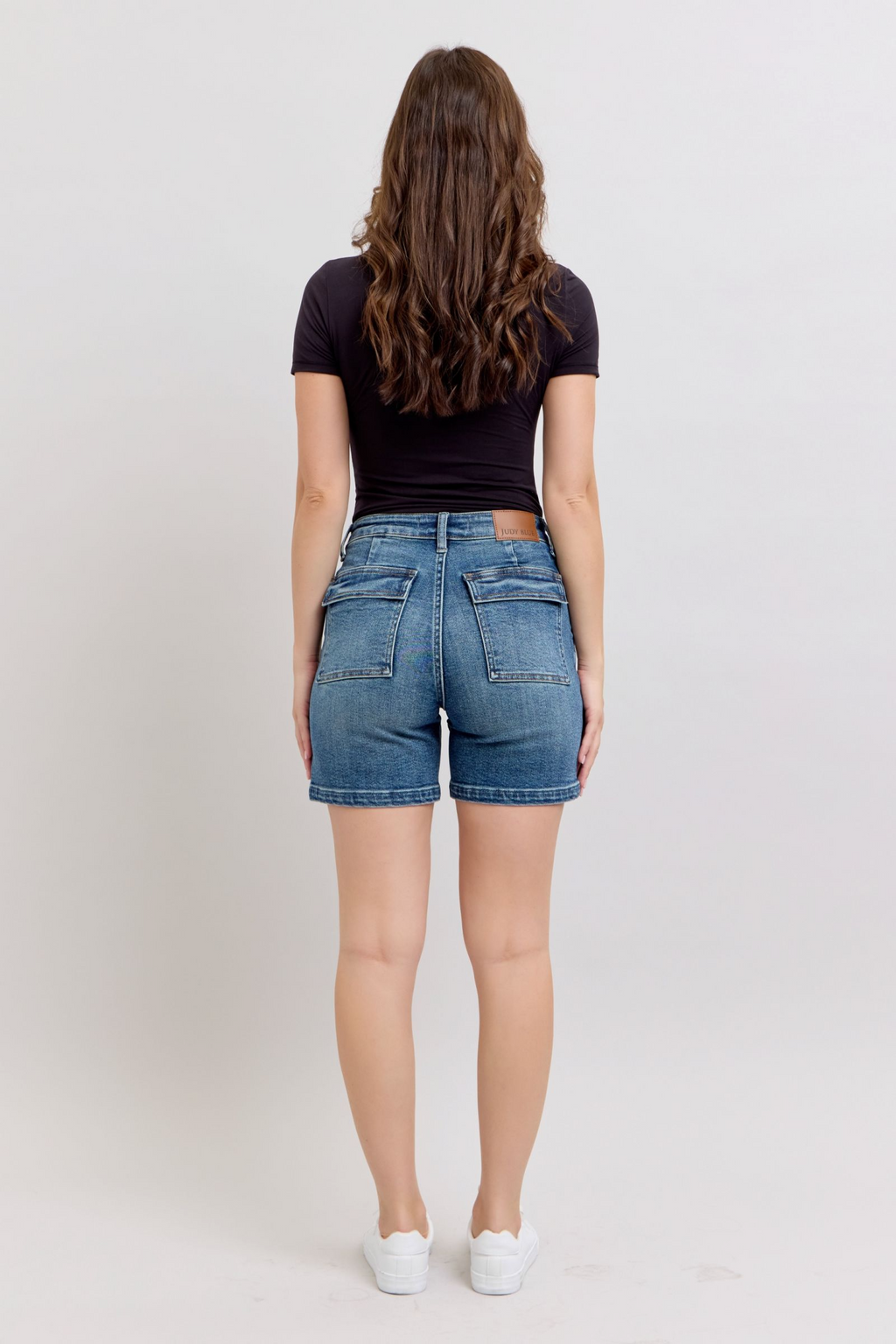 Judy Blue High Waist Denim Shorts with Utility Pockets - Regular & Plus Sizes