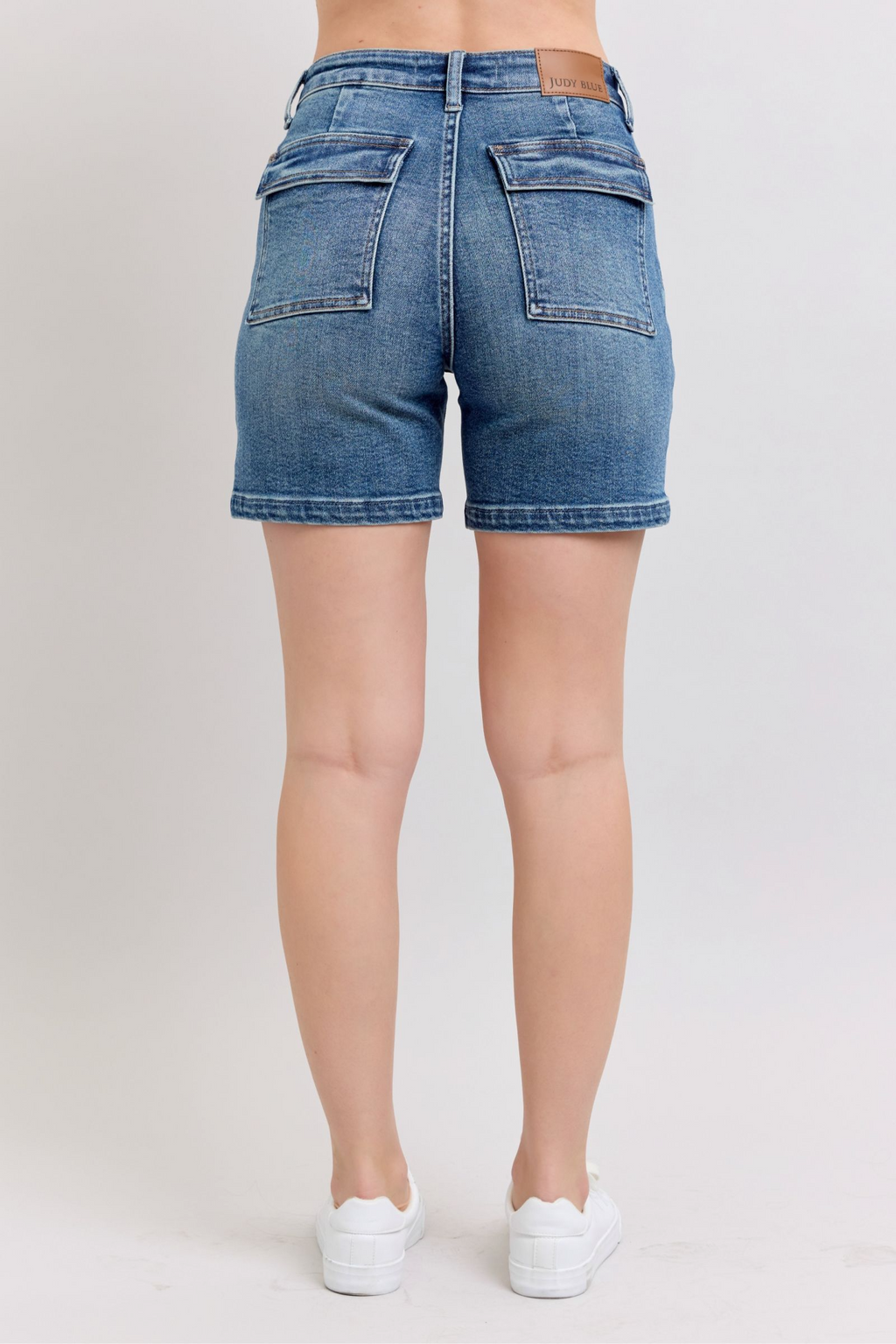 Judy Blue High Waist Denim Shorts with Utility Pockets - Regular & Plus Sizes