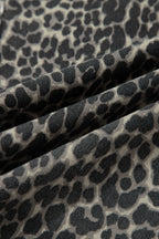 Black Leopard Print High Waist Barrel Jeans
