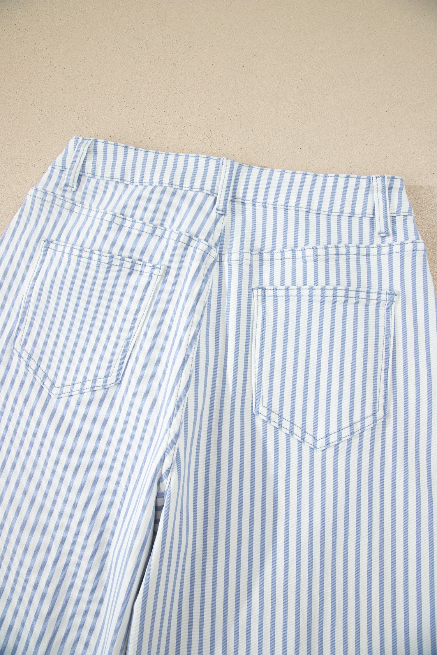 Khaki Stripe Casual Barrel Jeans