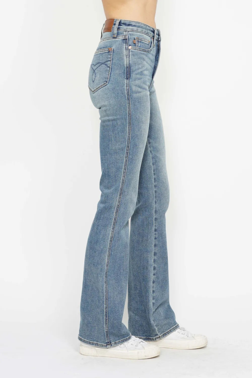 Judy Blue Tummy Control Back Embroidered Pocketed Bootcut Jeans 88783 - 3 Inseams