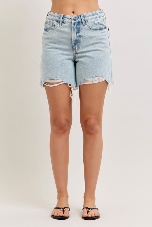 Judy Blue High-Waisted Rigid Magic Dad Short Wwith Cell Phone Back Pockets LT