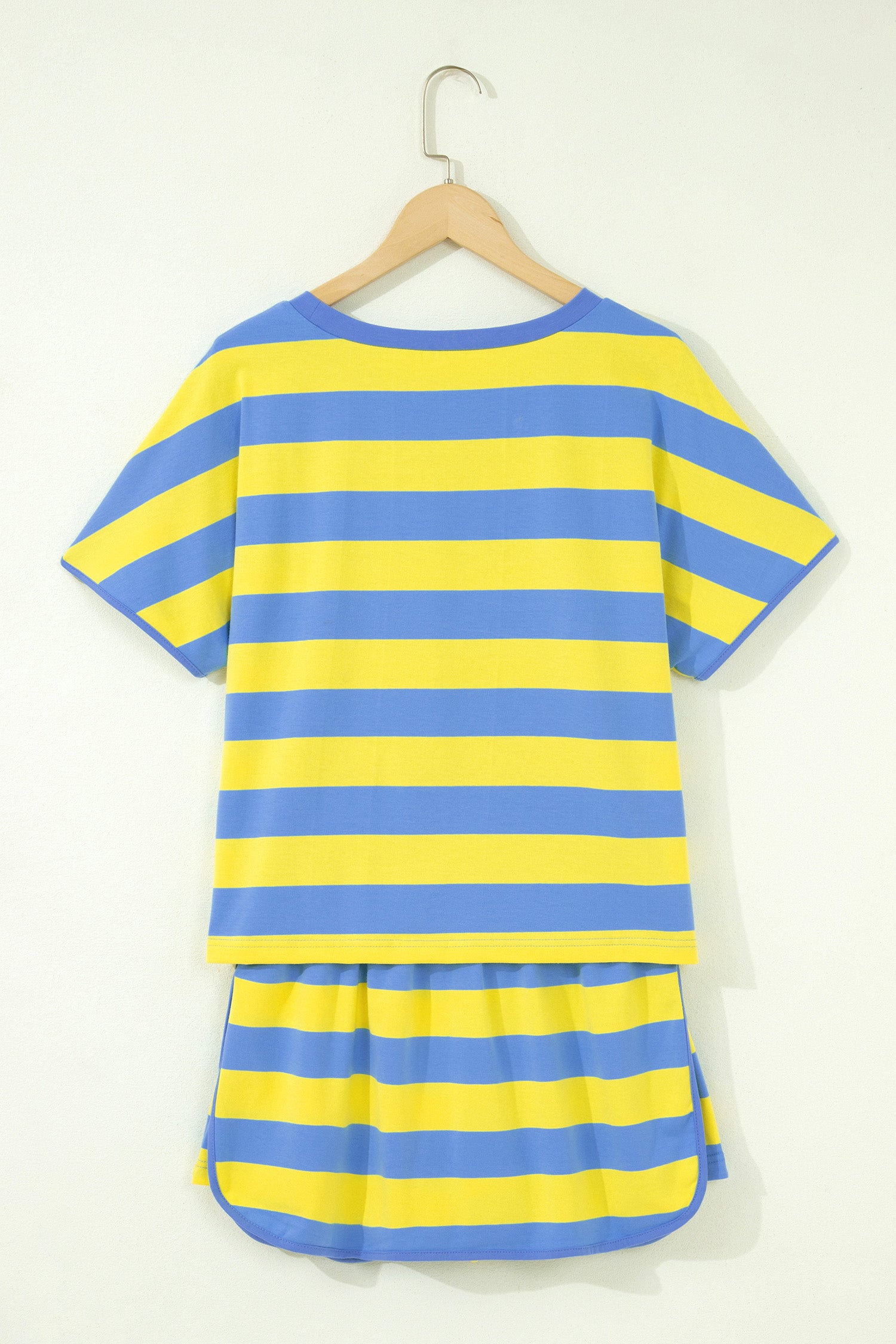 Rose Stripe Dolman Tee Drawstring Skort Athletic 2pcs Set