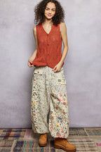 POL Button Down Sleeveless V-Neck Sweater Vest