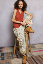 POL Button Down Sleeveless V-Neck Sweater Vest