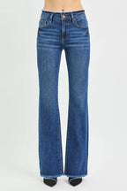 Risen Jean - Mid-Rise Bootcut Jeans with Frayed Waistband and Hem Detail (32.5" Inseam) - PB21475
