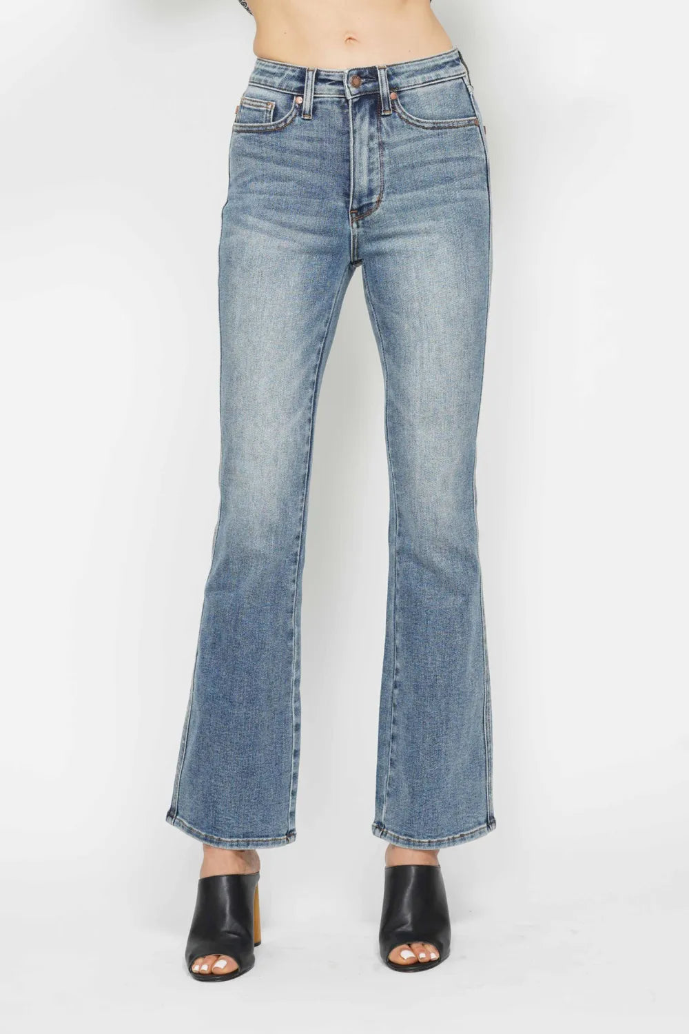 Judy Blue Tummy Control Back Embroidered Pocketed Bootcut Jeans 88783 - 3 Inseams REG INSEAM