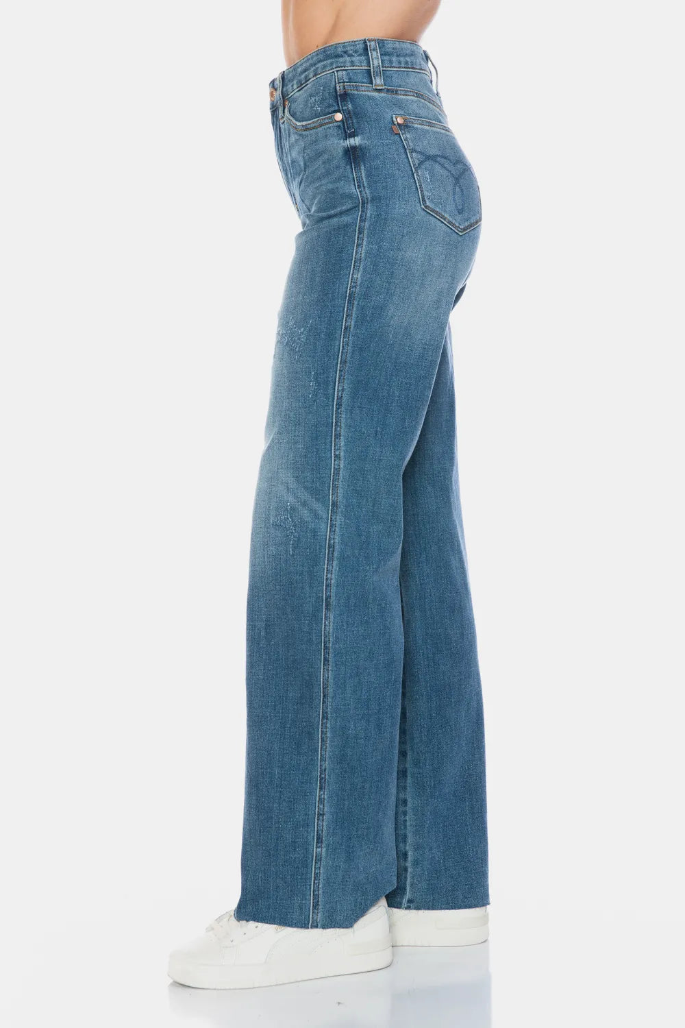 Judy Blue Tummy Control Cut Raw Hem Straight Jeans 88848