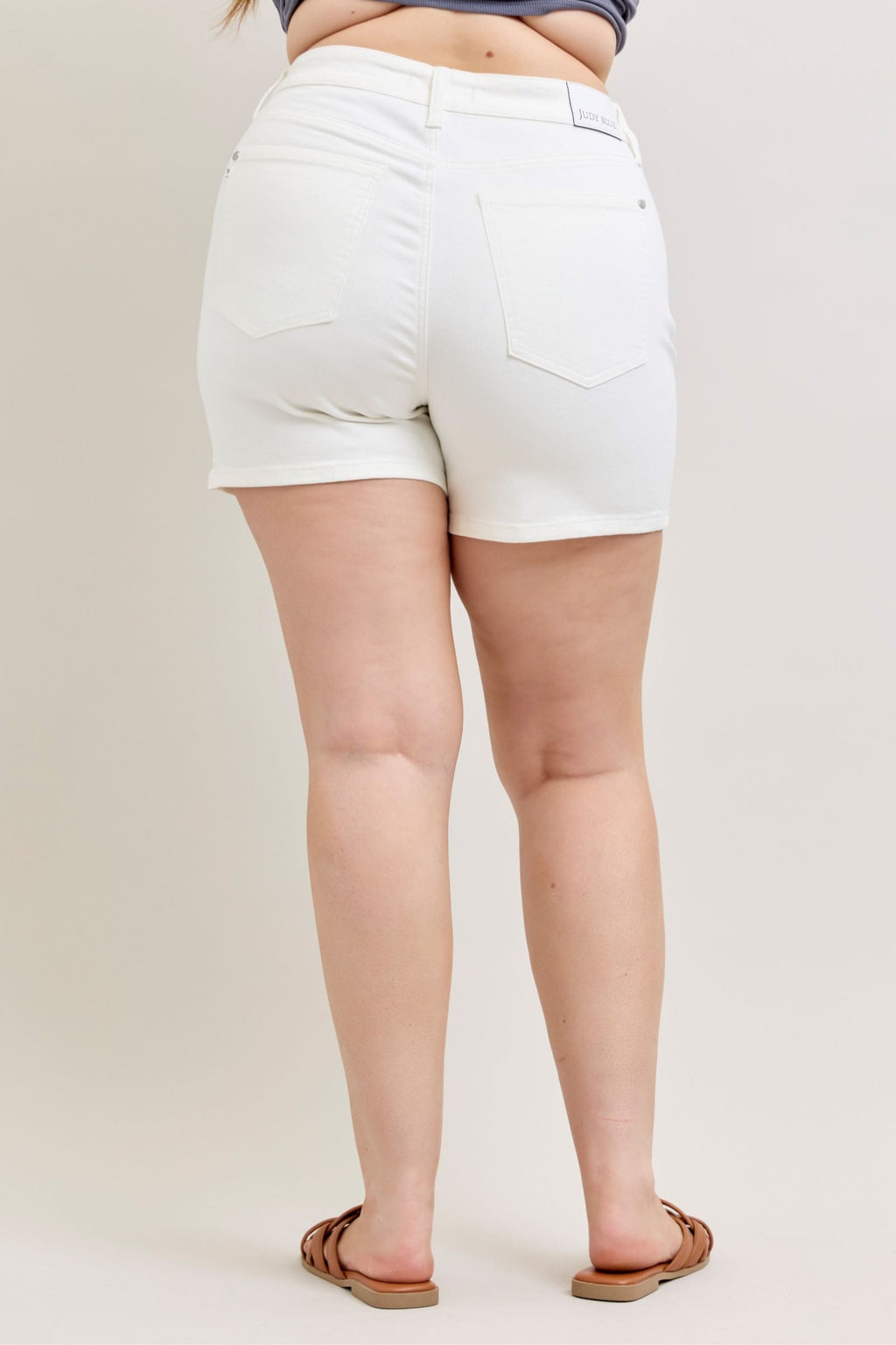 Judy Blue High Waist Slim White Denim Short 150362