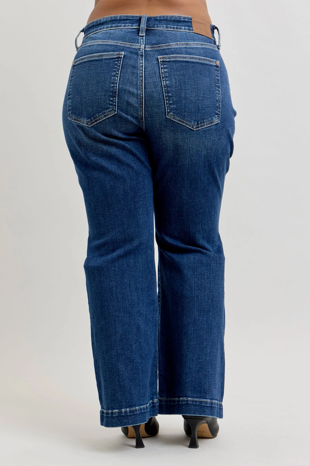 Judy Blue High Waist Trouser Flare Denim Jeans 82637 - Petite