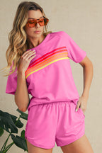 Bonbon Colorful Striped Casual Tee