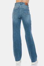 Judy Blue Tummy Control Cut Raw Hem Straight Jeans 88848