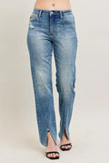 Judy Blue Full Size High Waist Vintage Wash Front Seam & Slit Straight Plus Size MD