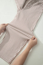Khaki Stripe Casual Barrel Jeans