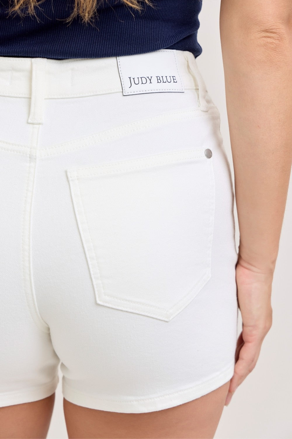 Judy Blue High Waist Slim White Denim Short 150362
