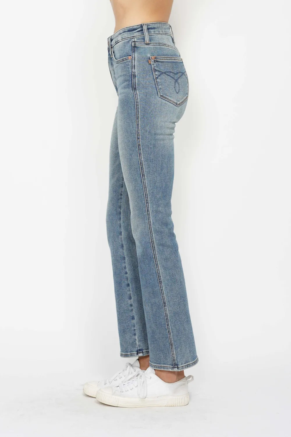 Judy Blue Tummy Control Back Embroidered Pocketed Bootcut Jeans 88783 - 3 Inseams