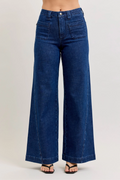 Judy Blue High Waist Patch Pockets & Twisted Seam Retro Wide Leg Denim Jeans 881092 15 32