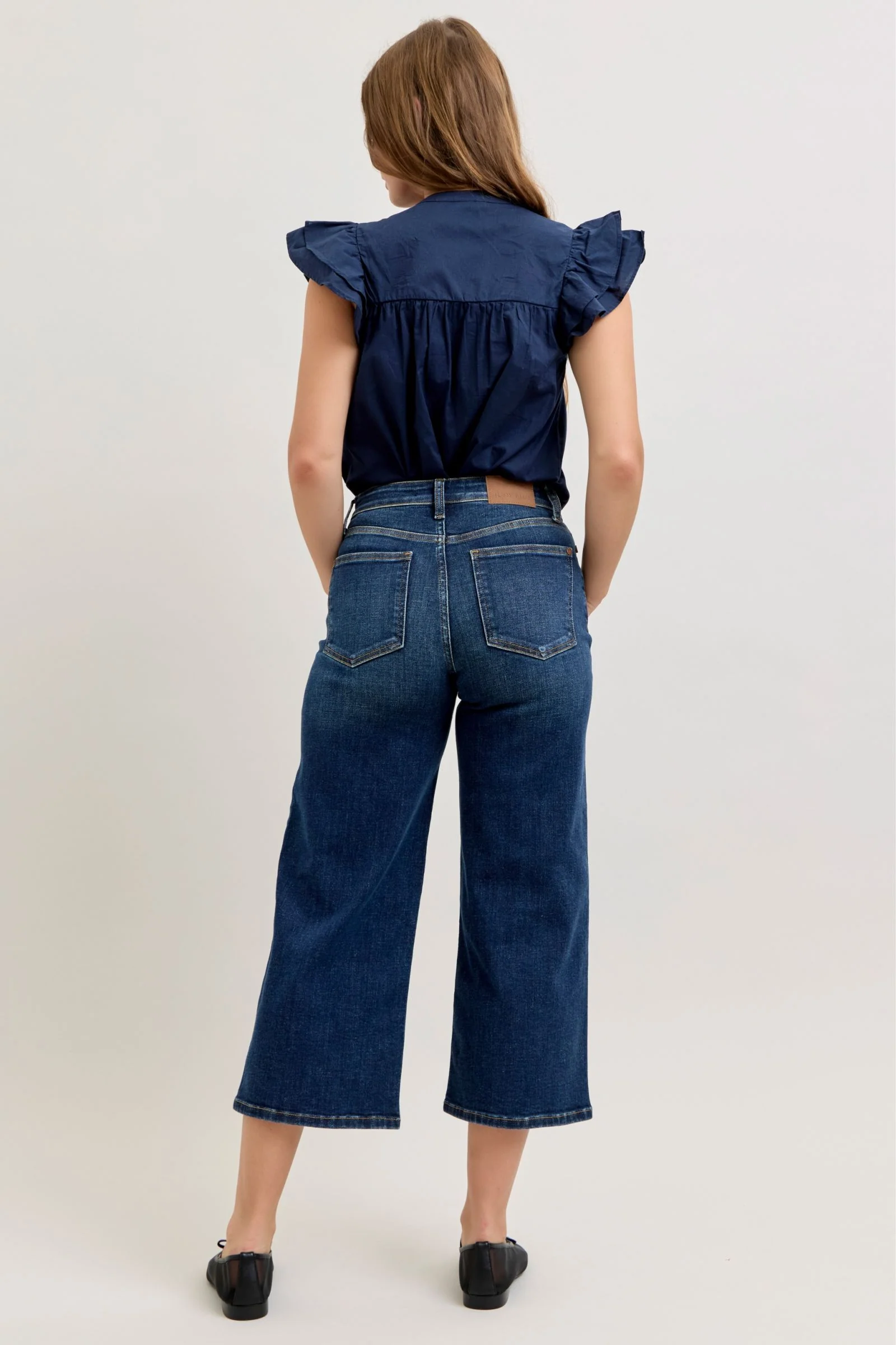 Judy Blue High Waist Ankle Wide Jeans