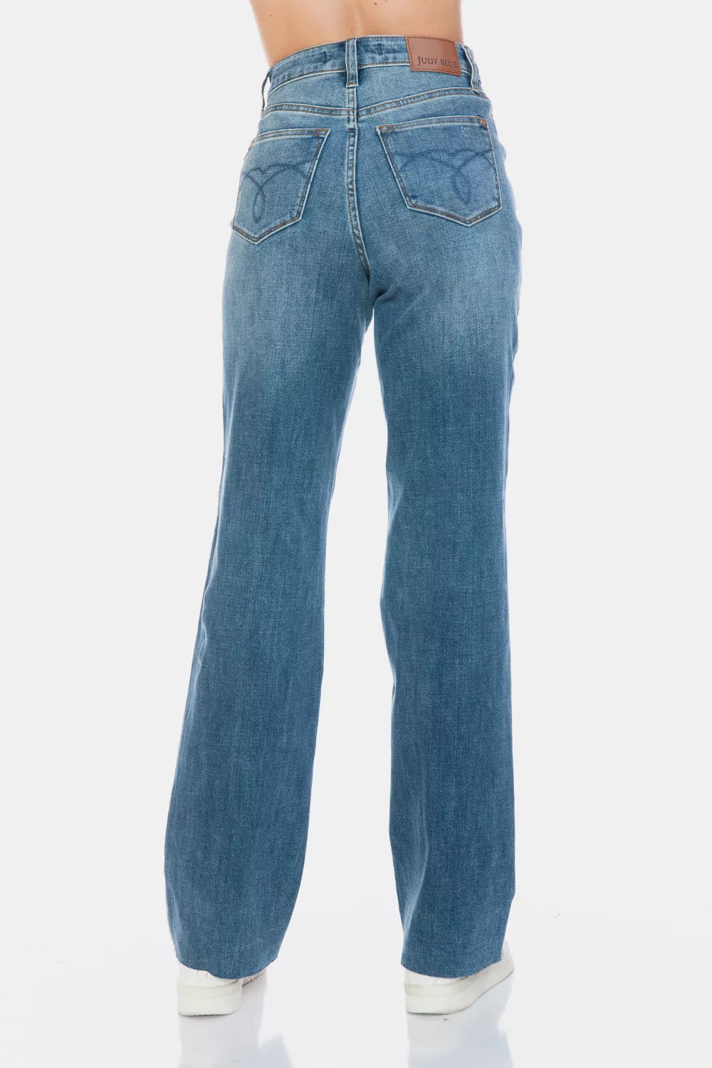 Judy Blue Tummy Control Cut Raw Hem Straight Jeans 88848