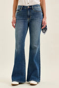Judy Blue Mid Rise Jaqueline Flare with Triple Needle Back Pkts and Bandana Loop MD