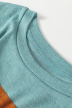 Red Dahlia Color Block Striped Detail Loose T Shirt