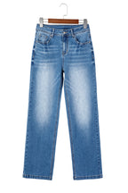 Myosotis Acid Washed Straight Leg Full Length Casual Jeans